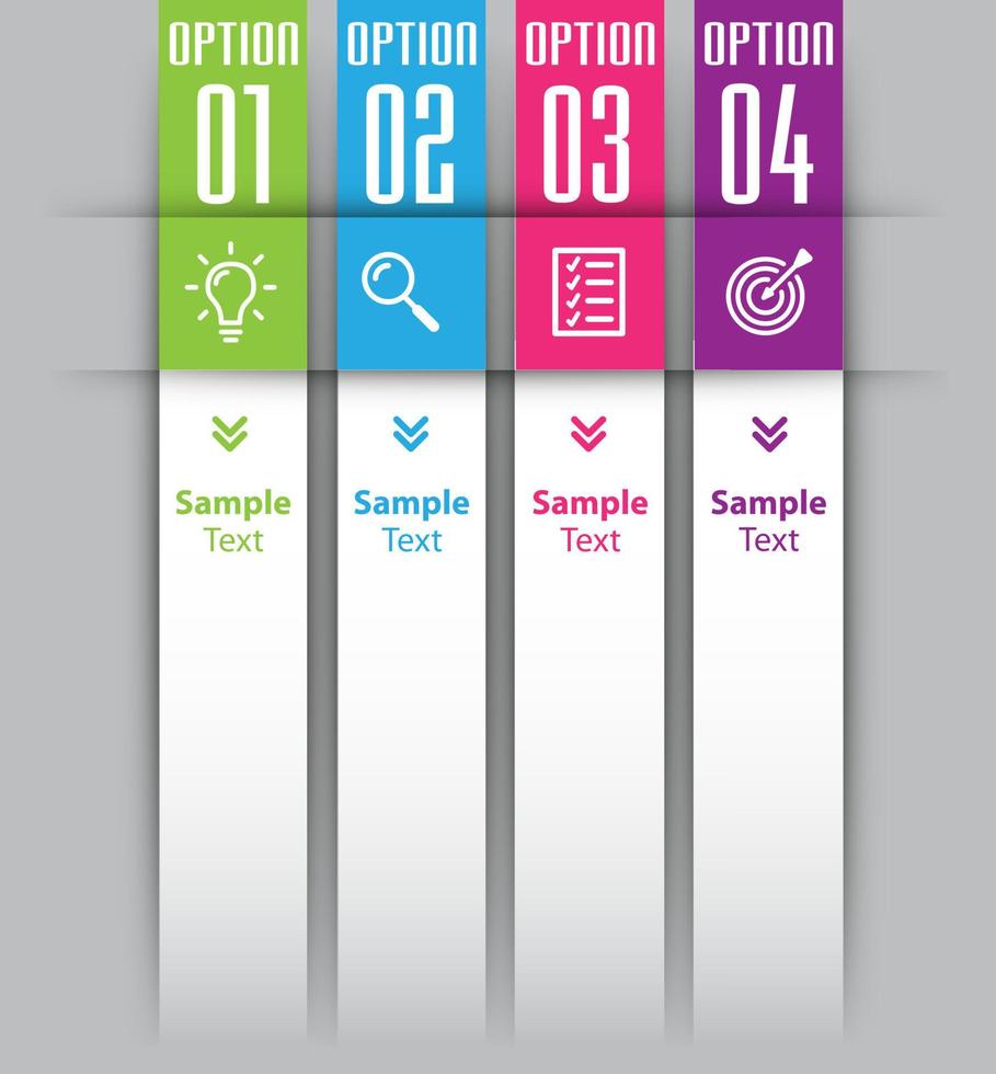 infografica colorata in 4 fasi vettore