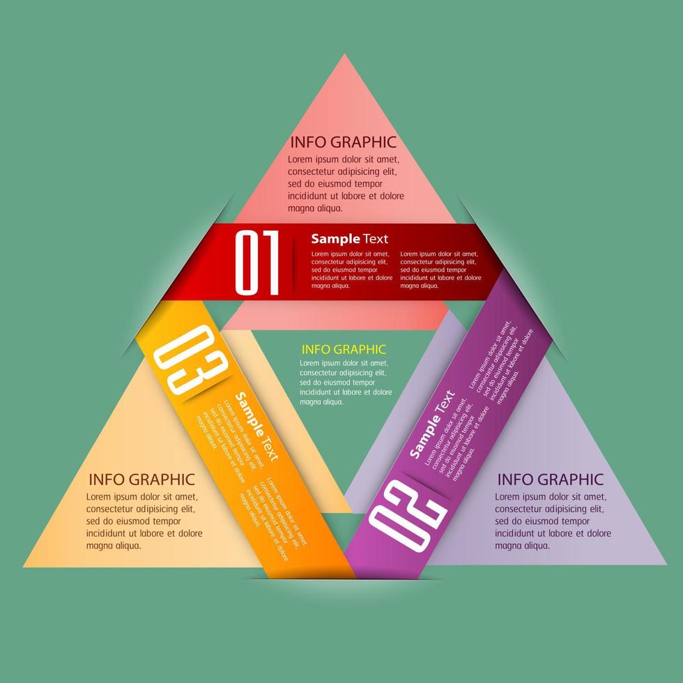 infografica colorata in 3 fasi vettore