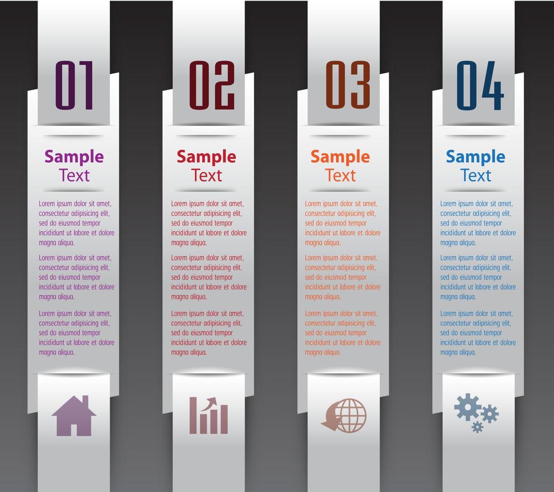 infografica colorata in 4 fasi vettore