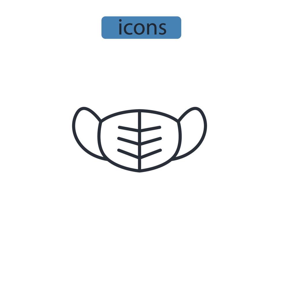 icone della maschera medica simbolo elementi vettoriali per il web infografico