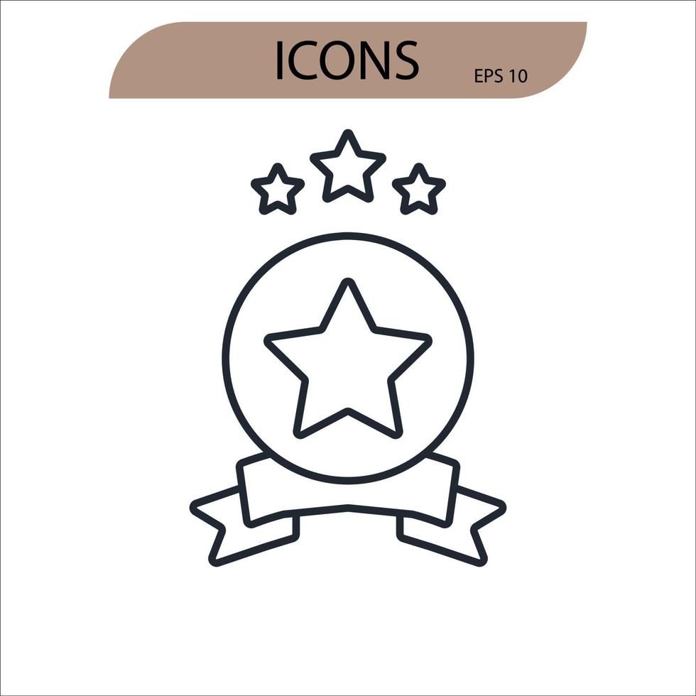 ricompensa icone simbolo elementi vettoriali per il web infografica