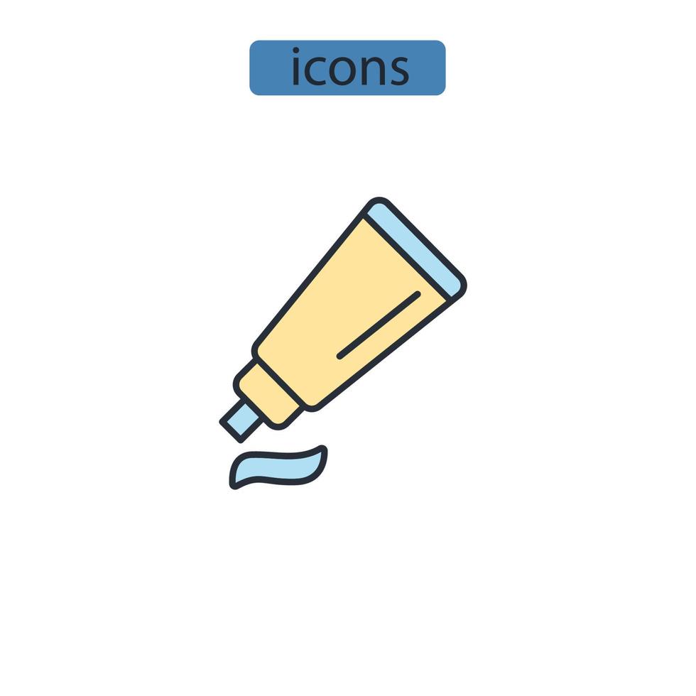 dentifricio icone simbolo elementi vettoriali per il web infografica