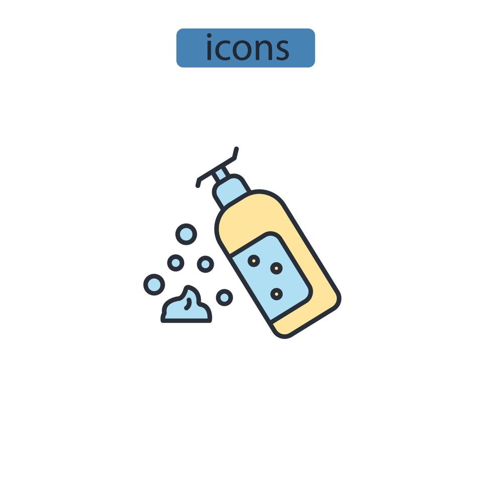 shampoo icone simbolo elementi vettoriali per il web infografica