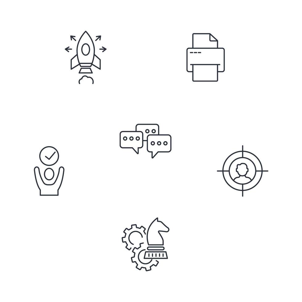 set di icone di marketing. elementi di vettore di simbolo del pacchetto di marketing per il web infografico