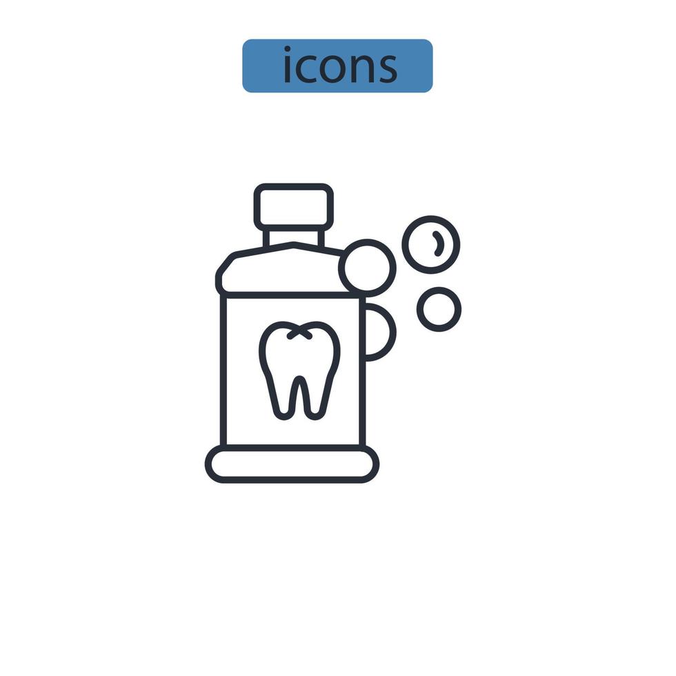 collutorio icone simbolo elementi vettoriali per il web infografica