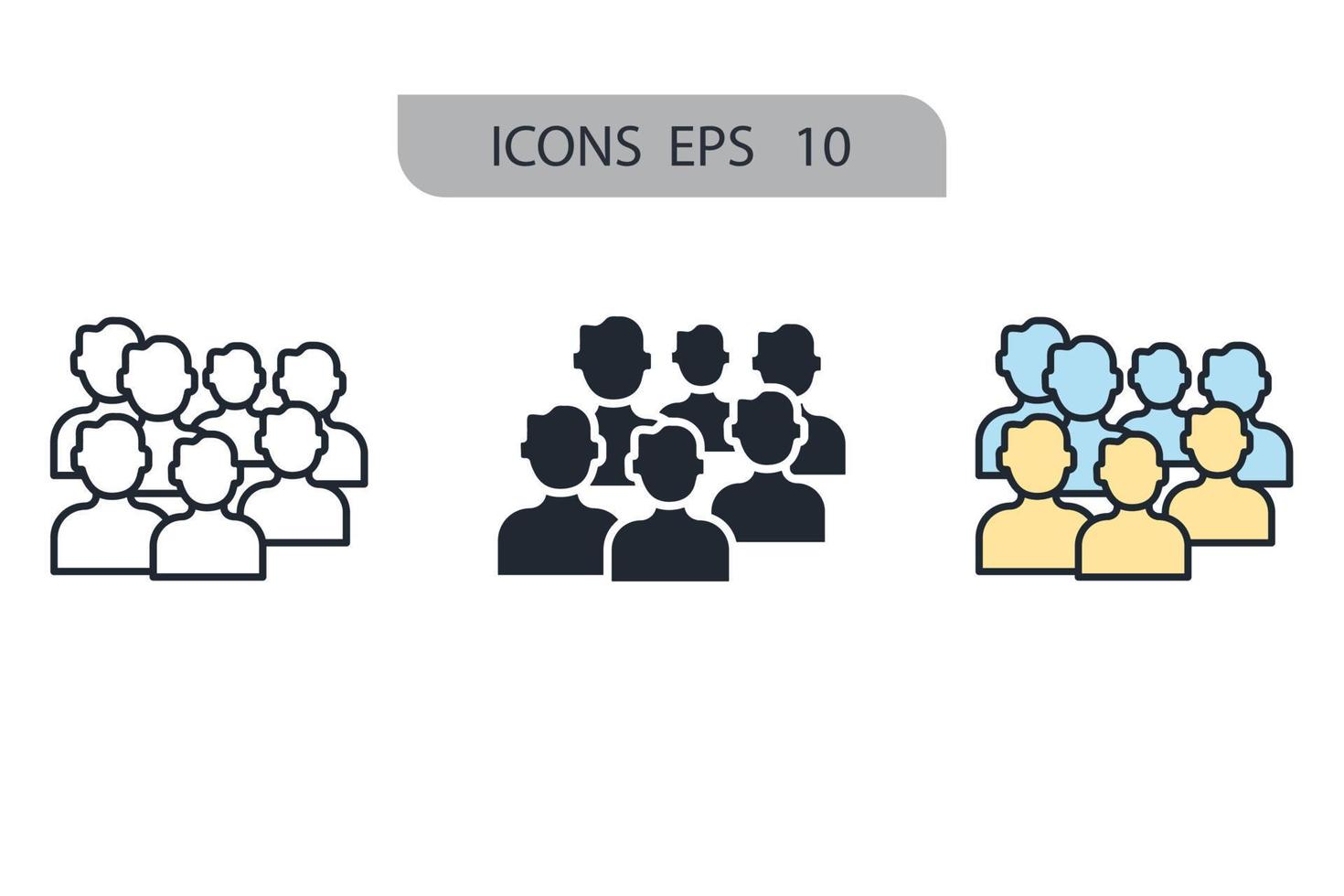 icone della comunità simbolo elementi vettoriali per il web infografica