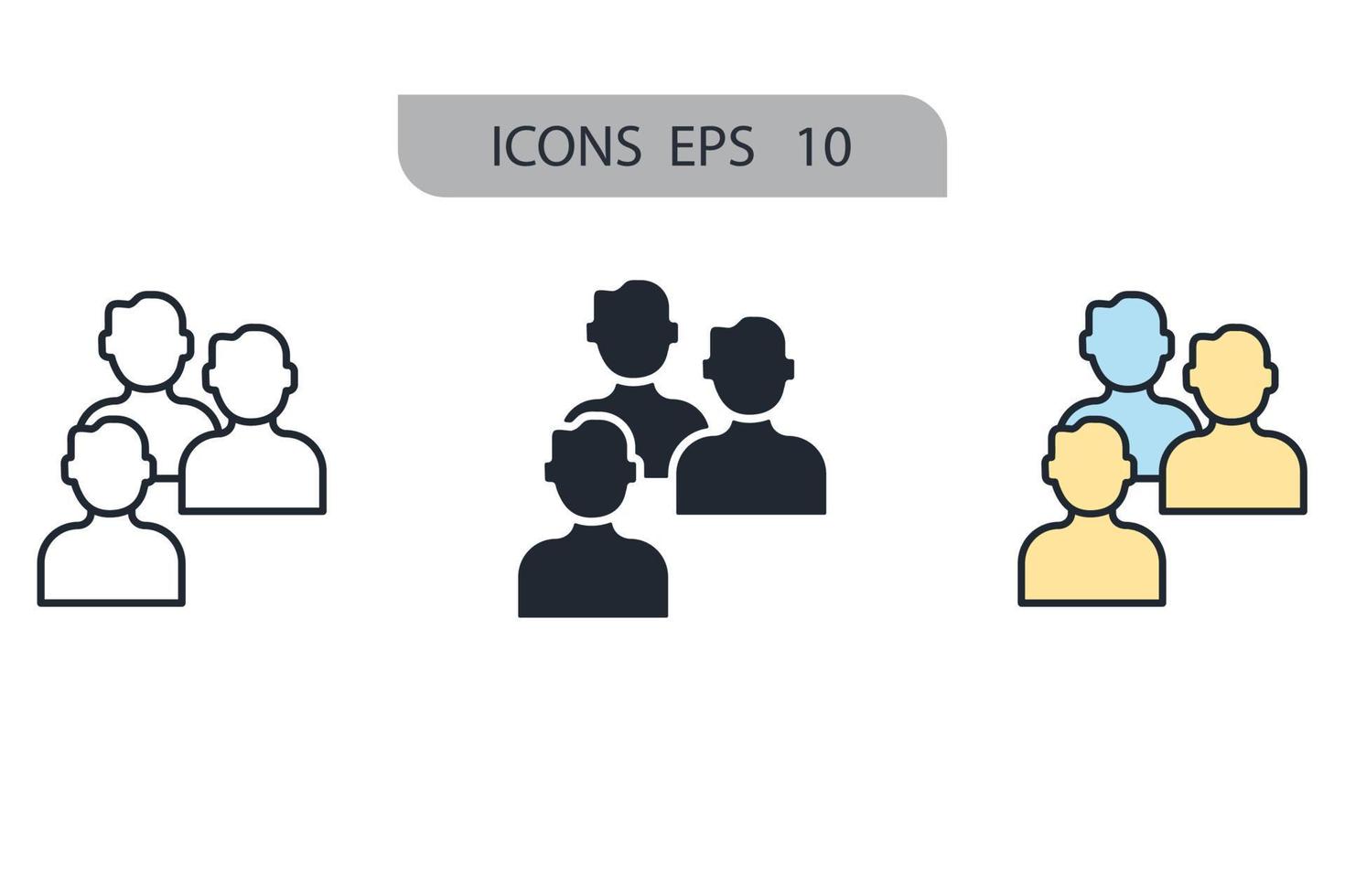 icone della comunità simbolo elementi vettoriali per il web infografica