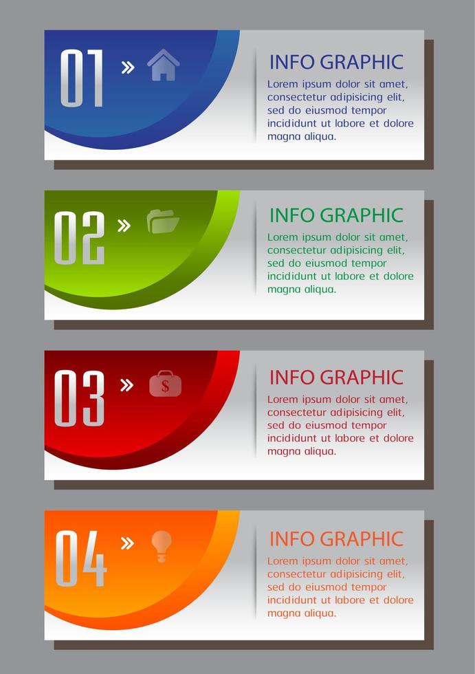 infografica colorata in 4 fasi vettore