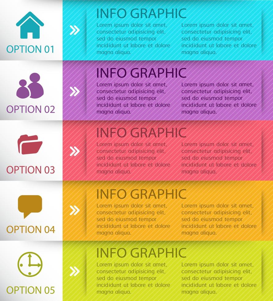 infografica colorata in 5 fasi vettore