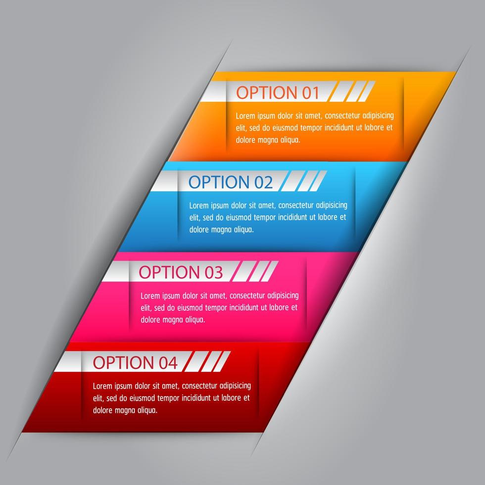 infografica colorata in 4 fasi vettore