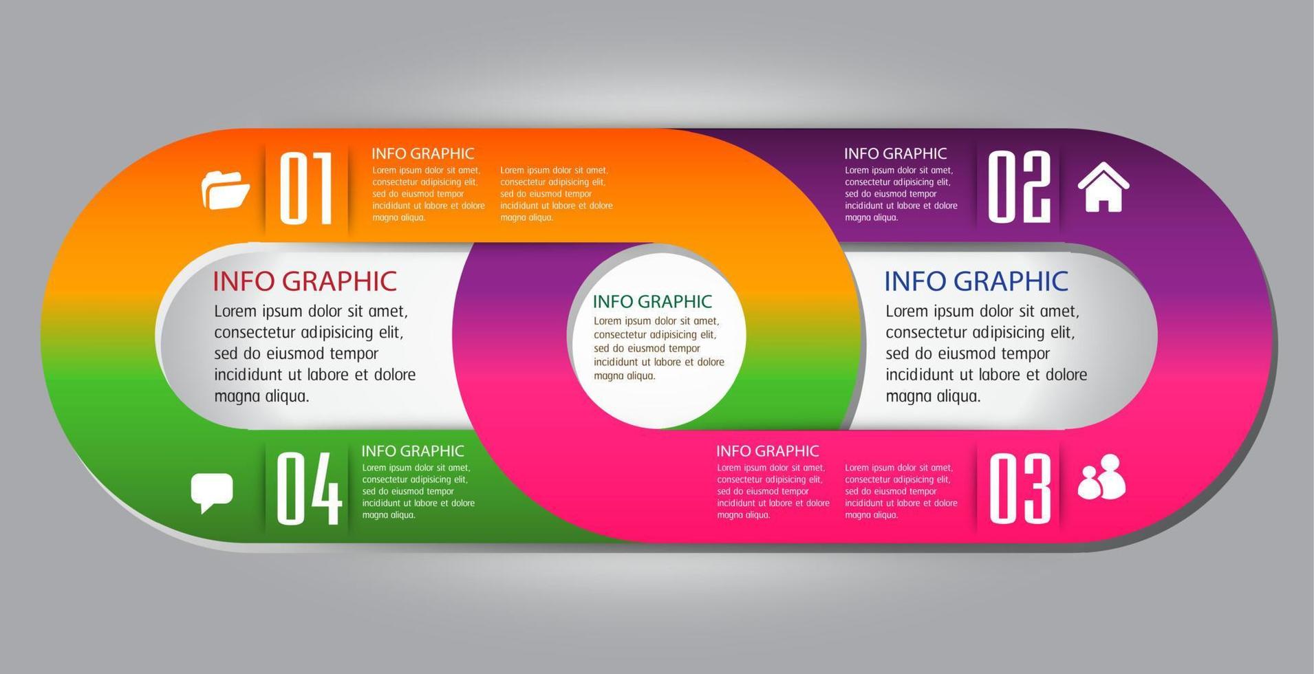 infografica colorata in 4 fasi vettore