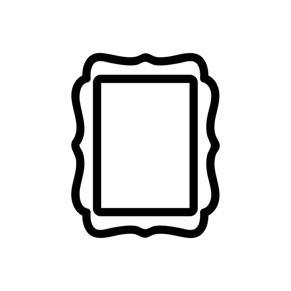 specchio nella cornice dell'icona del vettore. illustrazione del simbolo del contorno isolato vettore