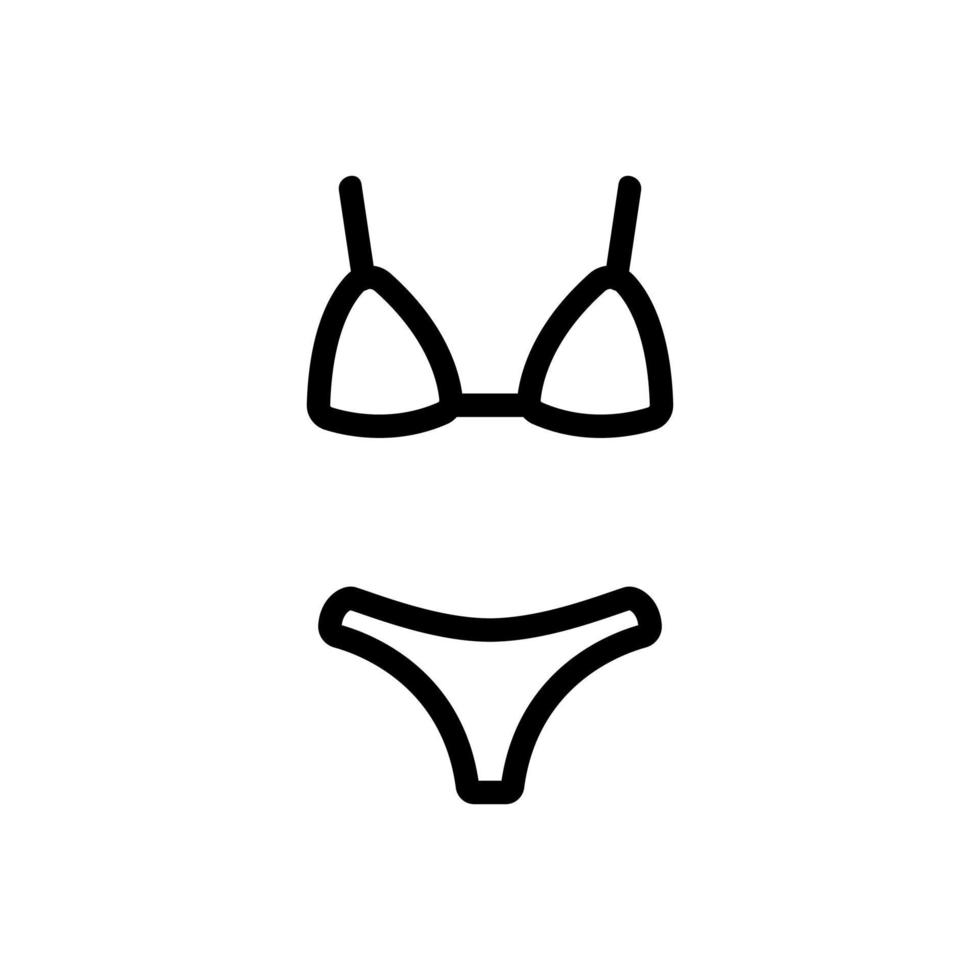 illustrazione del contorno vettoriale dell'icona del costume da bagno bikini semplice