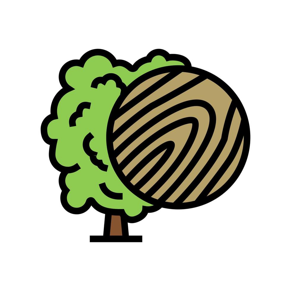 illustrazione vettoriale dell'icona del colore del legno di tiglio