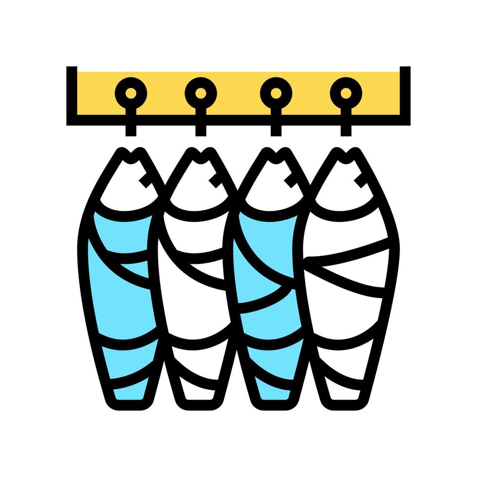 illustrazione vettoriale dell'icona del colore delle carcasse di tonno