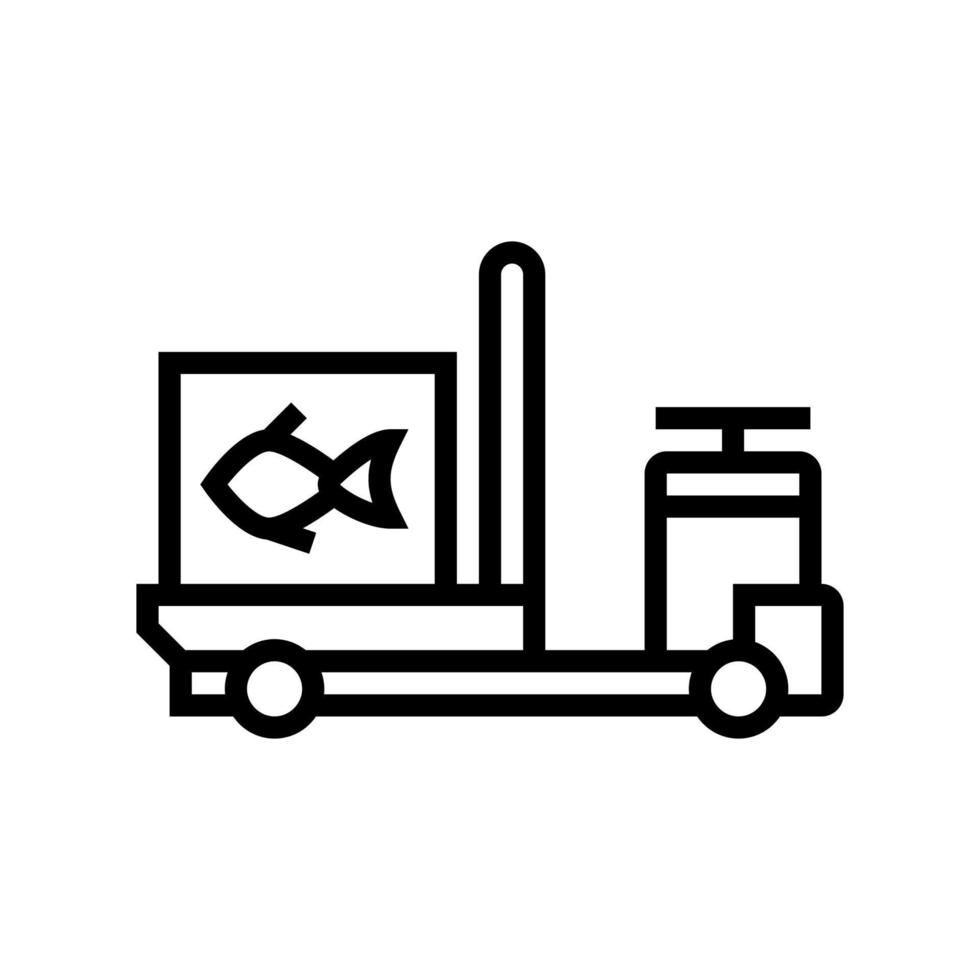 illustrazione vettoriale dell'icona della linea di trasporto del tonno
