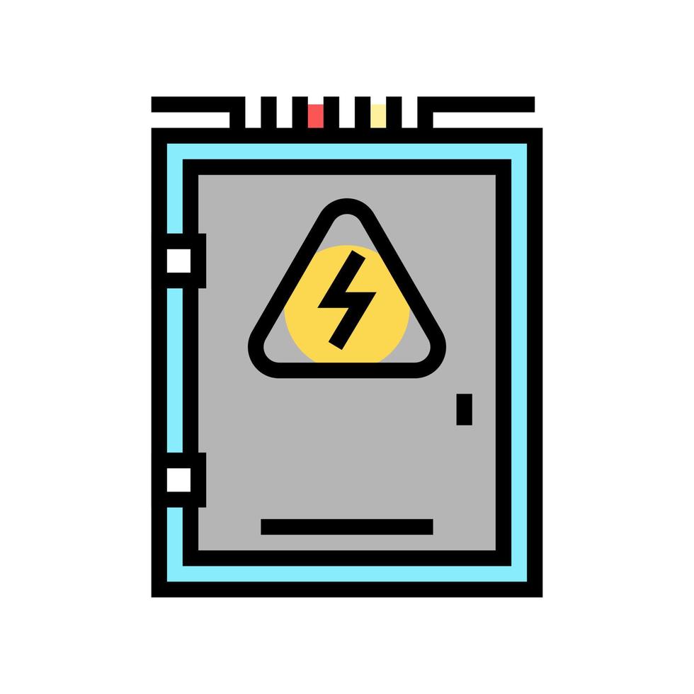 illustrazione vettoriale dell'icona del colore della scatola elettrica