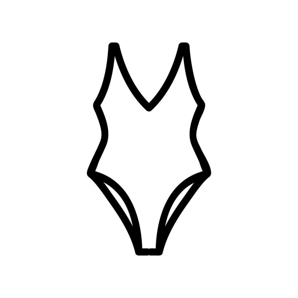 un pezzo di costume da bagno con fianchi nudi icona vettore illustrazione del profilo