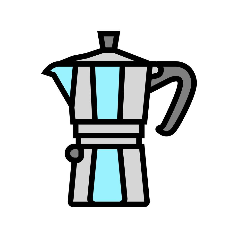 moka pot caffè strumento colore icona illustrazione vettoriale