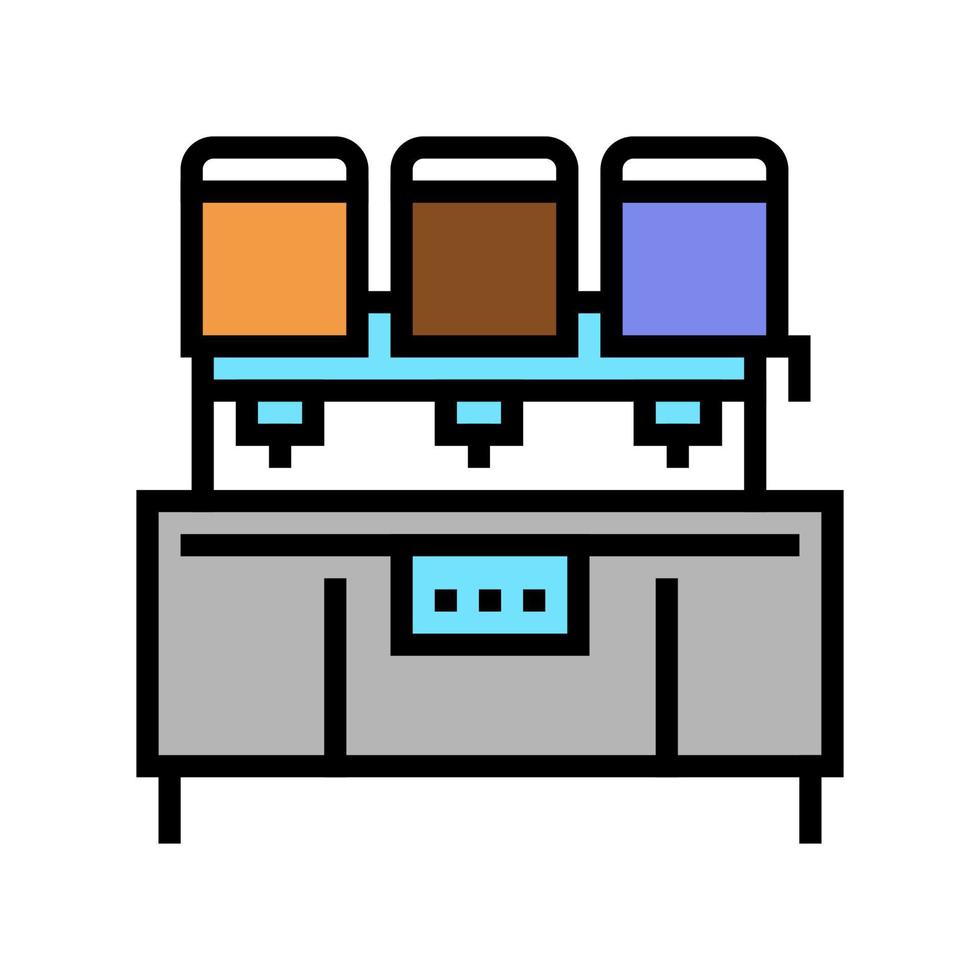 illustrazione vettoriale dell'icona del colore della macchina di riempimento del cioccolato