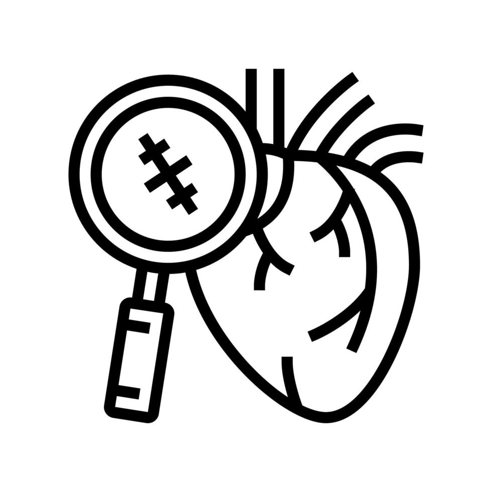 illustrazione vettoriale dell'icona della linea di chirurgia cardiaca