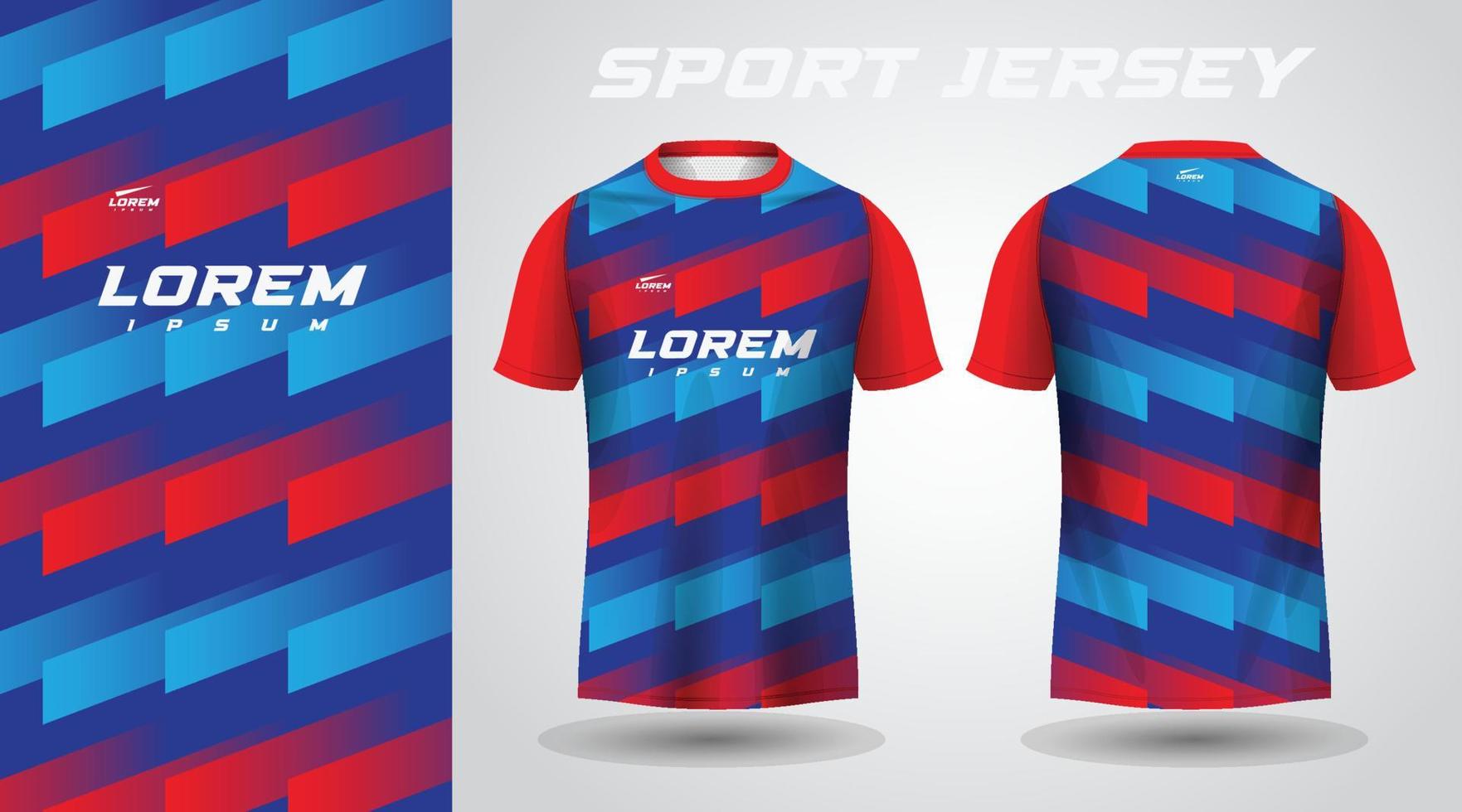 design in jersey sportivo rosso blu vettore