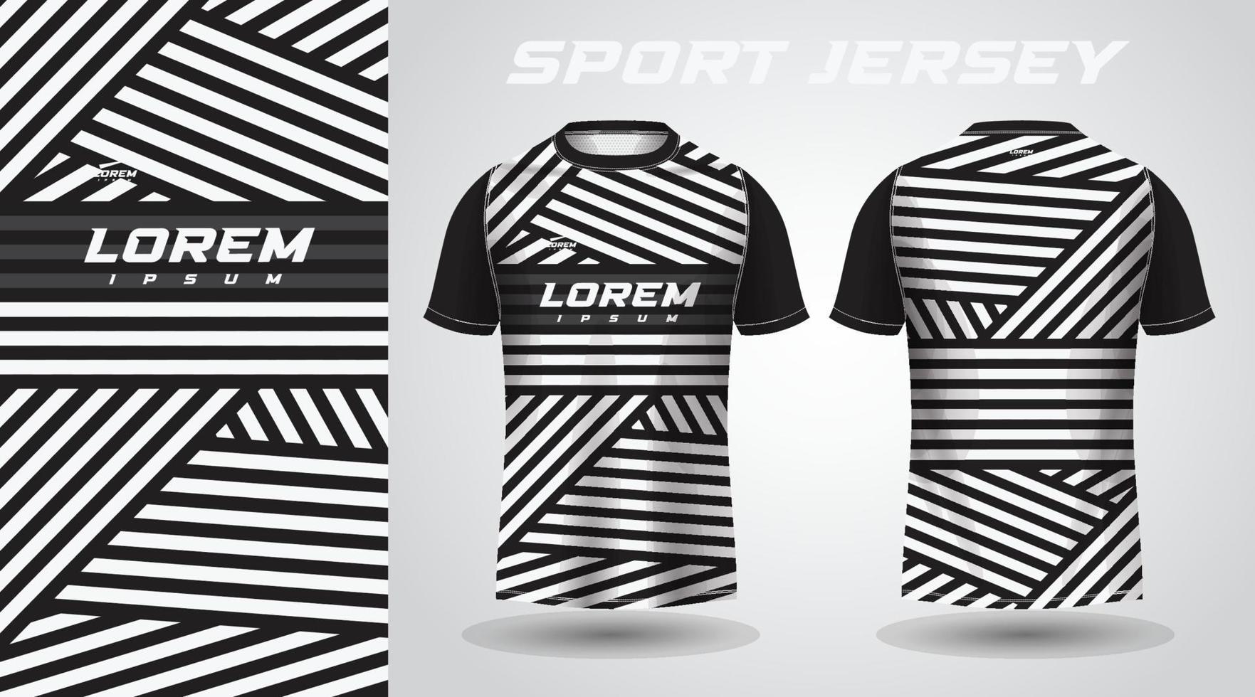 maglia bianca nera design in jersey sportivo vettore