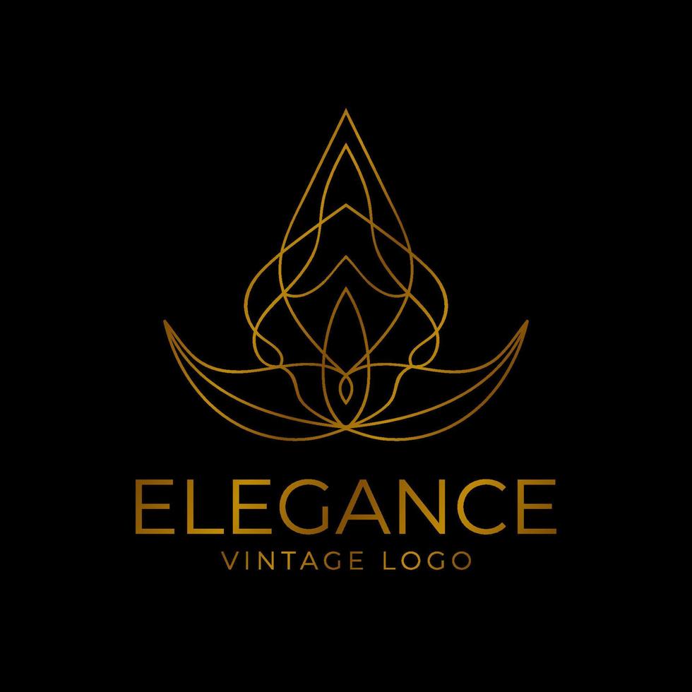 elemento di design del logo vintage di eleganza astratta del fiore vettore