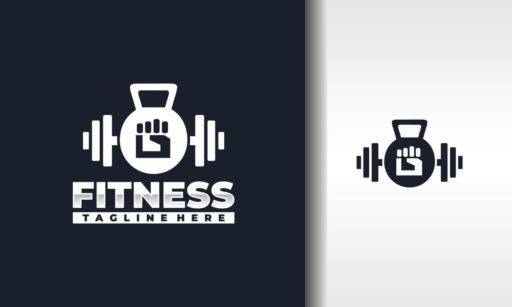 semplice logo fitness con bilanciere a pugno vettore