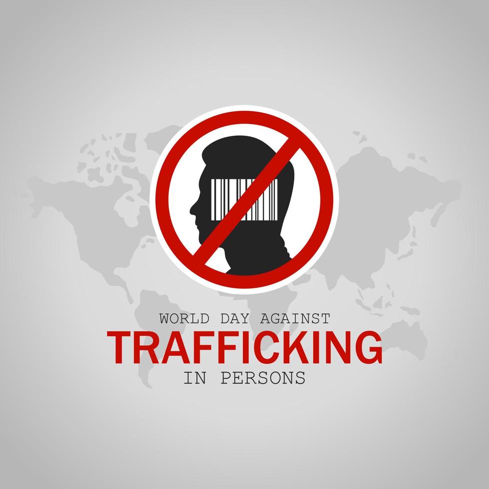 giornata mondiale contro la tratta di persone illustrazione vettoriale. adatto per poster, banner, campagna e sfondo. vettore