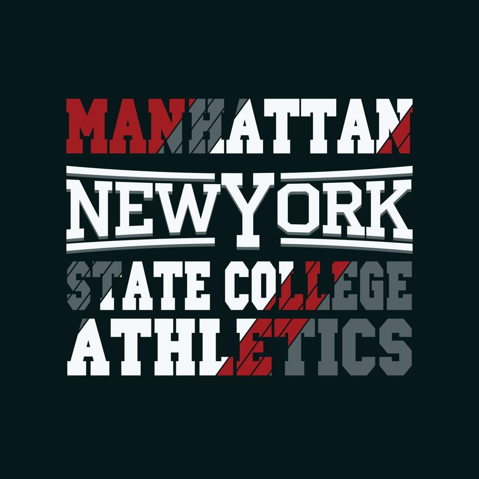 grafica tipografica di new york city, design di stampa t-shirt manhattan, abbigliamento originale usa, stampa per abbigliamento sportivo - illustratio vettoriale
