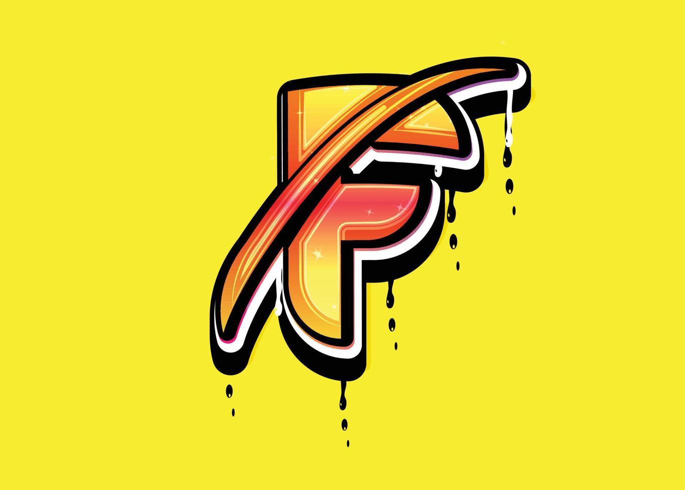 f lettera swoosh logo vettoriale
