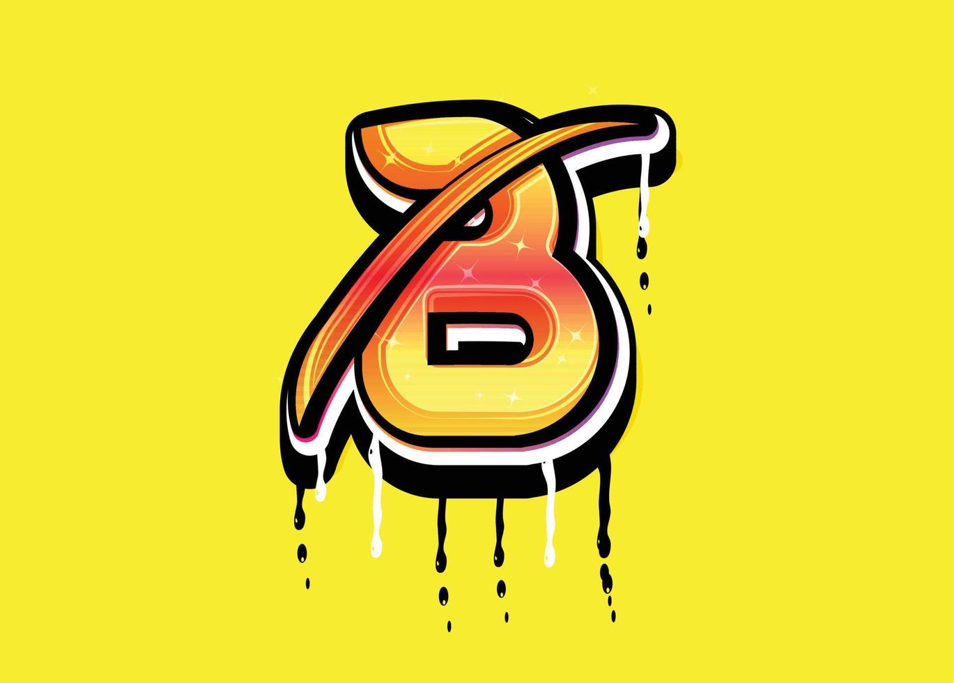 b lettera swoosh logo vettoriale
