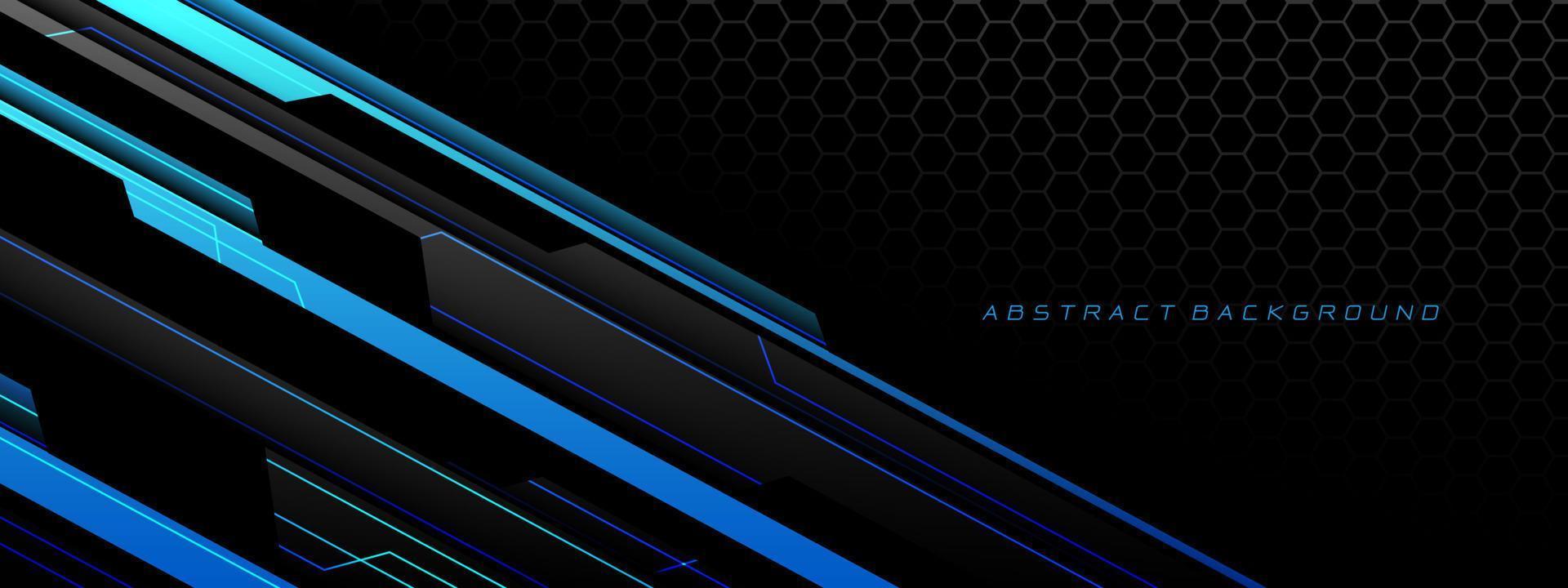 astratto blu grigio metallo nero cyber tecnologia futuristica geometrica su maglia esagonale design moderno sfondo vettore