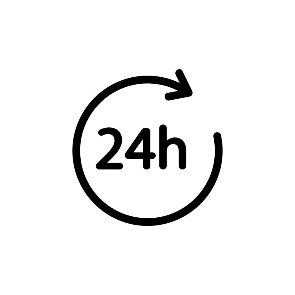 vettore icona supporto 24 ore su 24. illustrazione del simbolo del contorno isolato