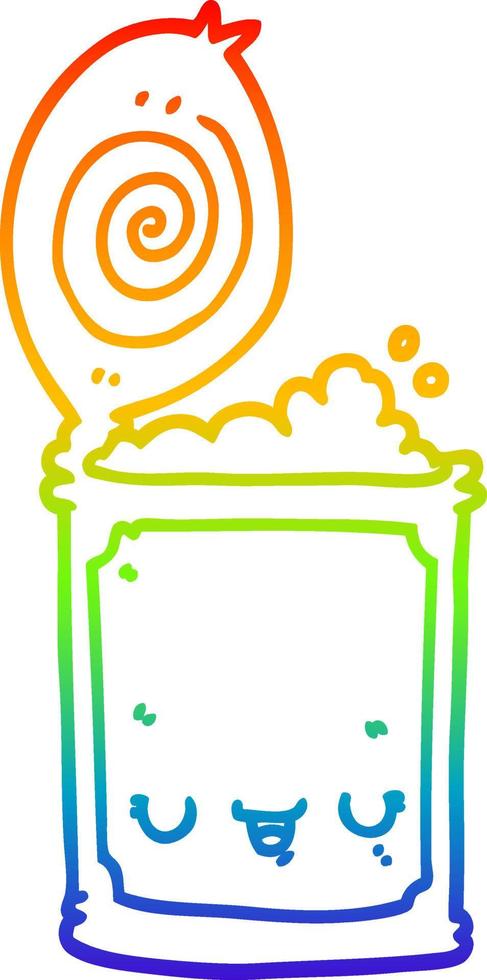 arcobaleno gradiente linea disegno cartone animato cibo in scatola vettore