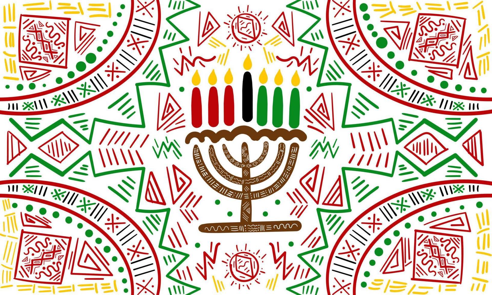 felice banner kwanzaa, social media post celebrazione afroamericana vettore