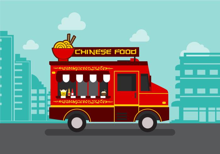 Camion di cibo cinese vettoriale
