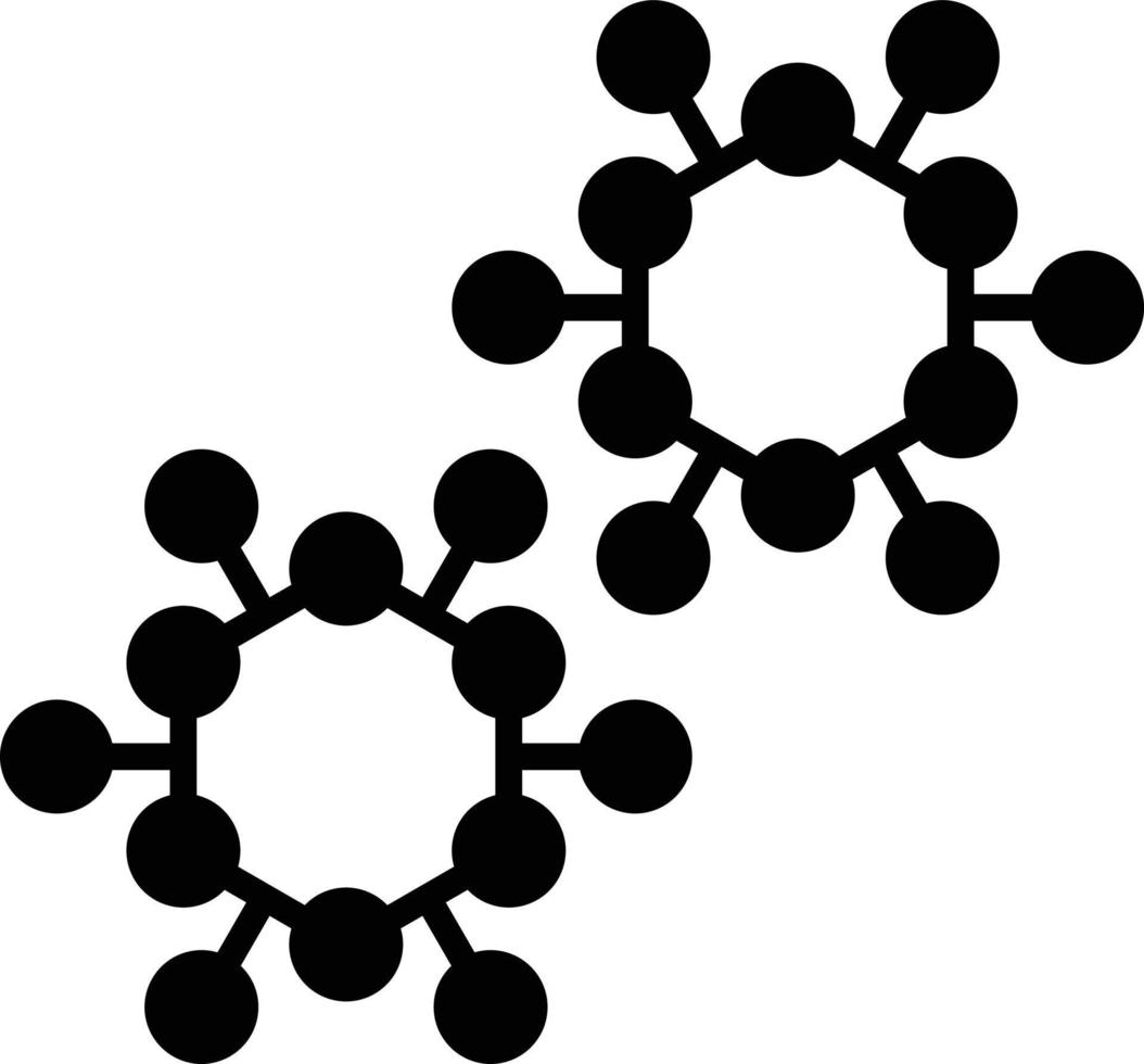 icona del glifo della struttura della molecola vettore