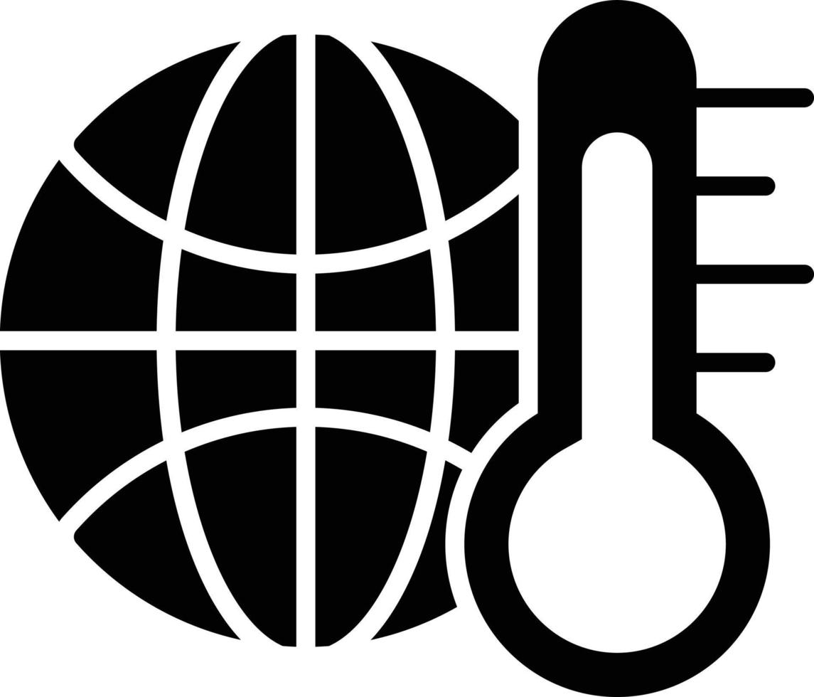 icona del glifo del riscaldamento globale vettore