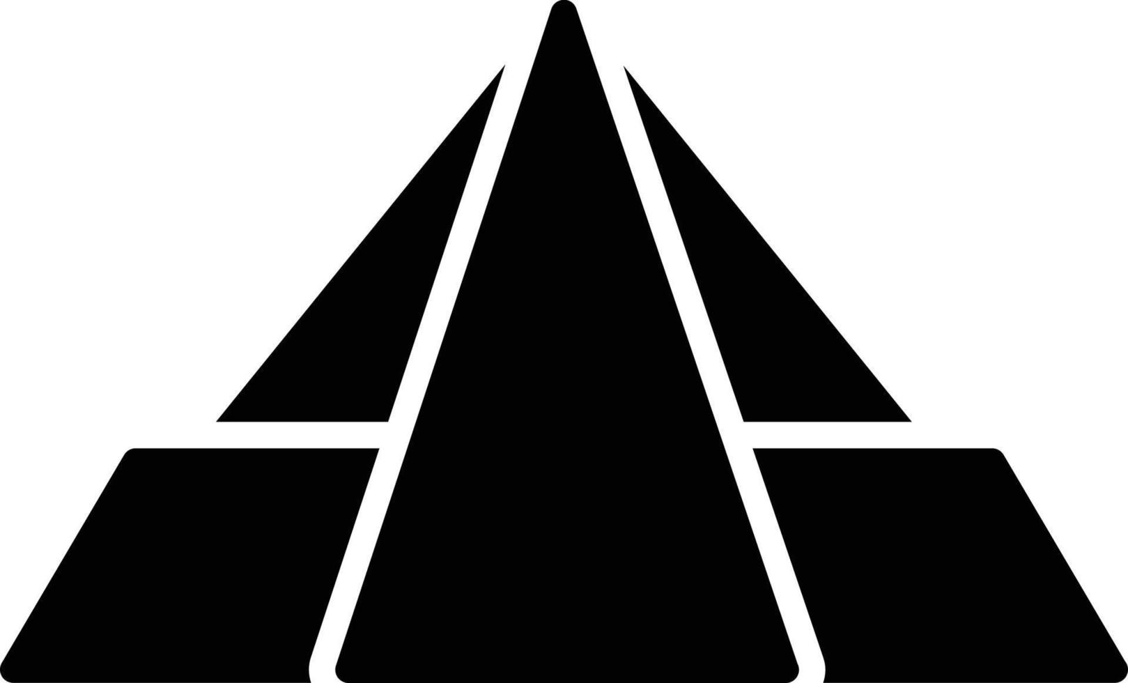 icona del glifo a piramide vettore