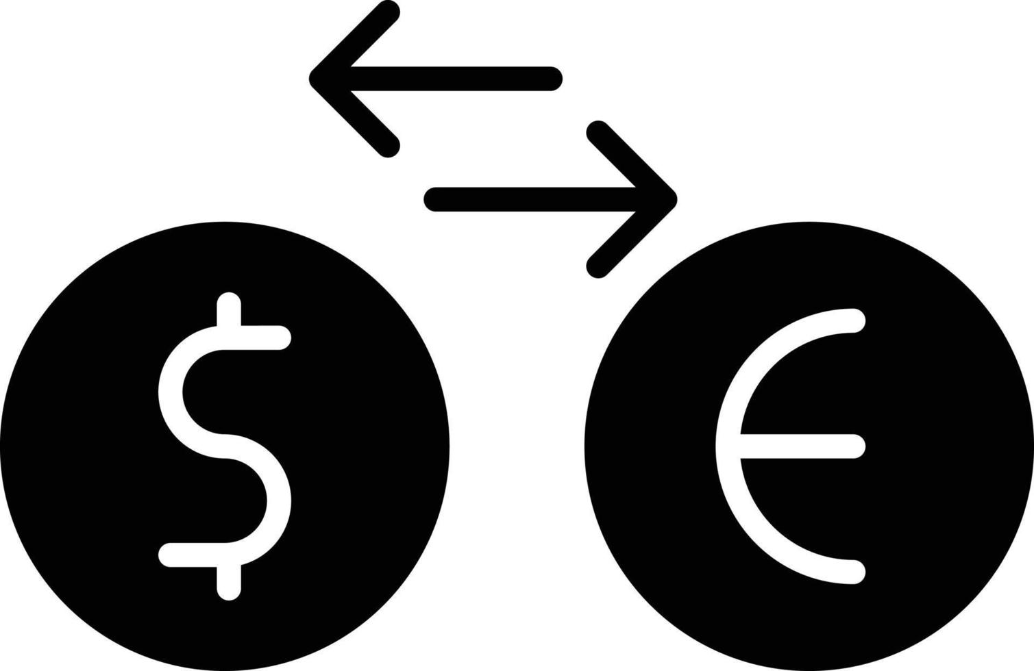 icona del glifo con cambio valuta vettore