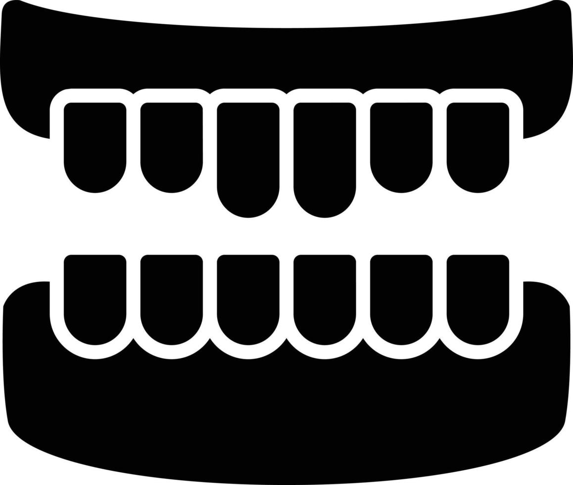 icona del glifo della dentiera vettore