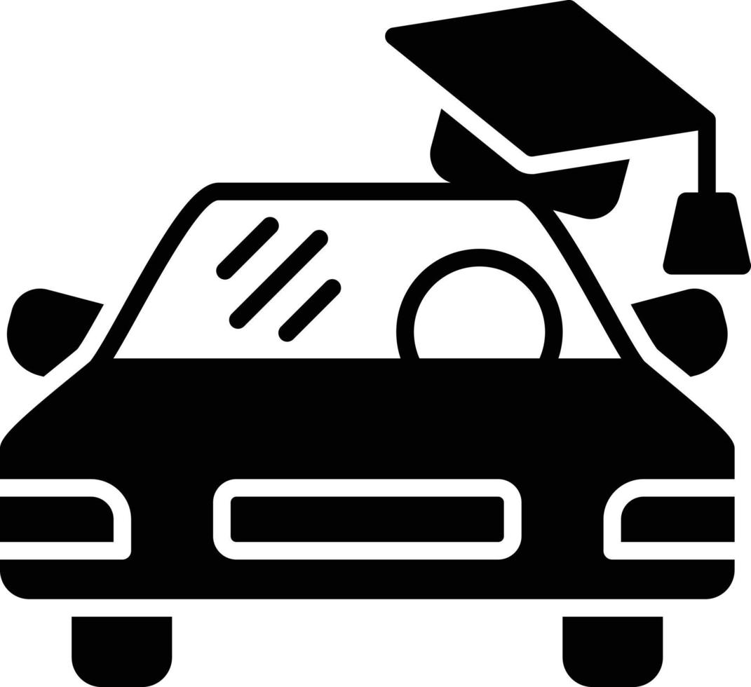 2 - icona del glifo della scuola guida vettore