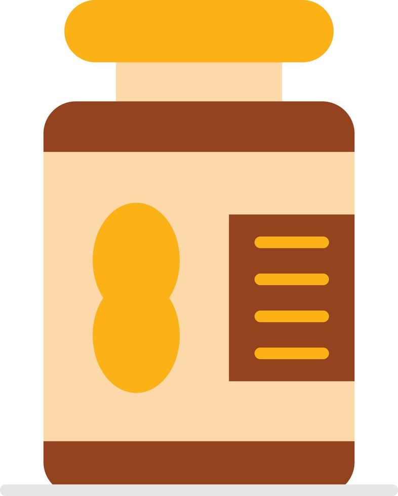 icona piatta di burro di arachidi vettore