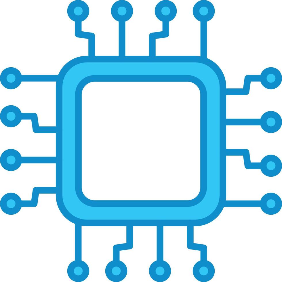 linea del chip riempita di blu vettore