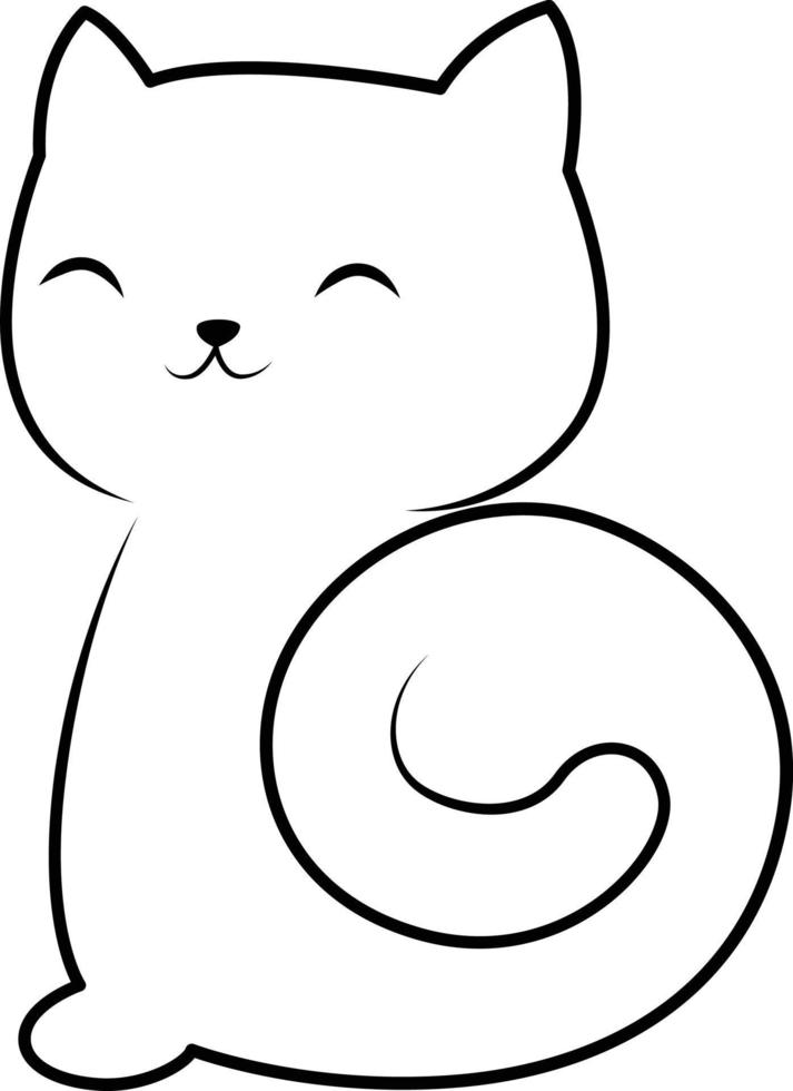 simpatico gatto disegno doodle line art vettore