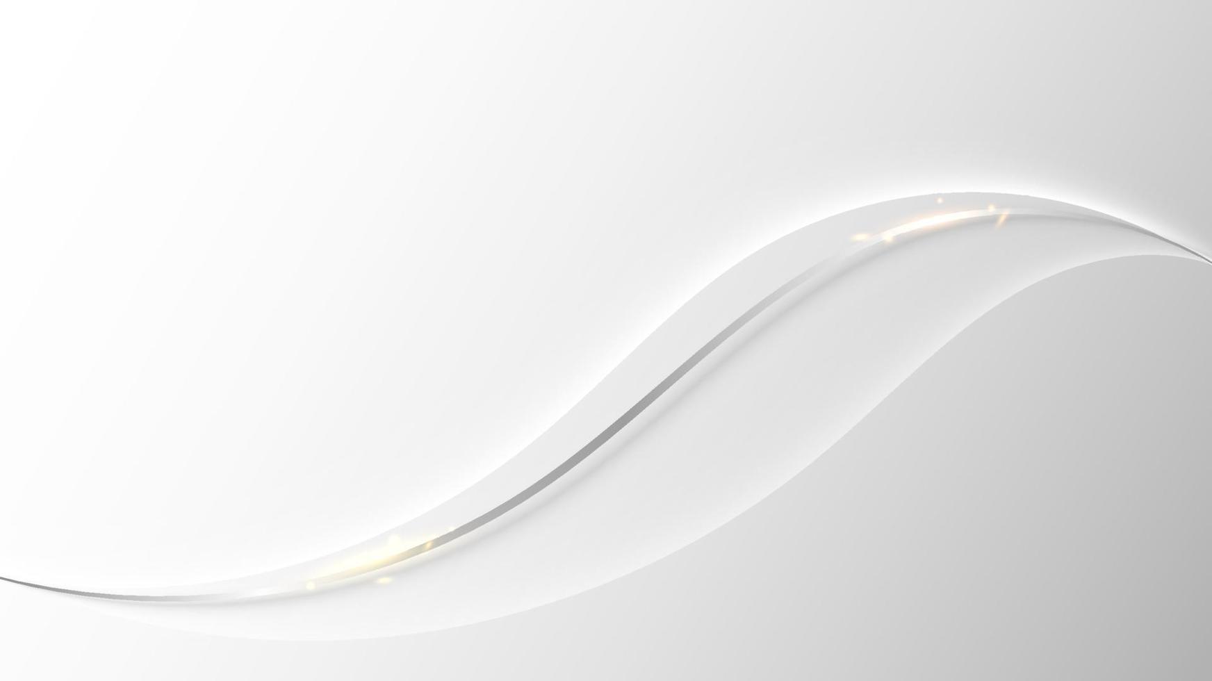 linee d'onda bianche e grigie astratte con effetto luminoso su sfondo pulito stile di lusso vettore