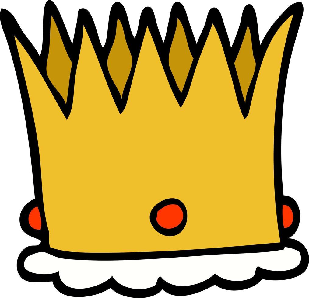 corona reale di doodle del fumetto vettore