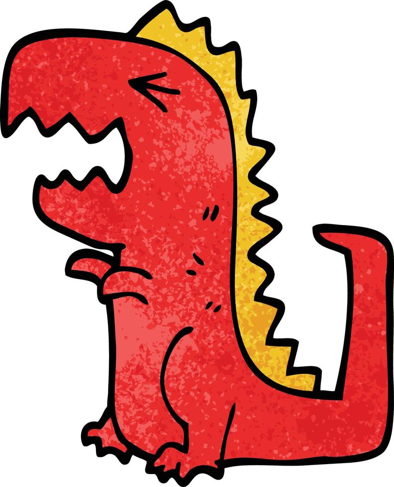 cartone animato doodle ruggente t rex vettore